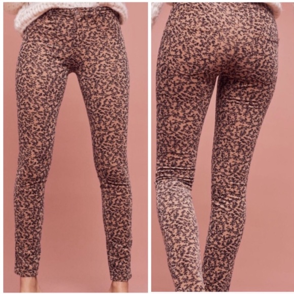 Anthropologie Pilcro Serif Floral Printed Skinny Cord | 32 - Picture 1 of 7